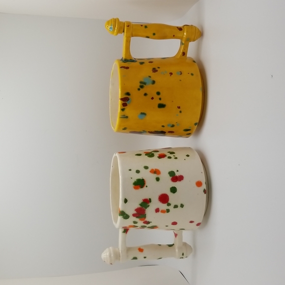 Vintage Midcentury Mug, Handmade pottery, Folk ceramics Set Of 2